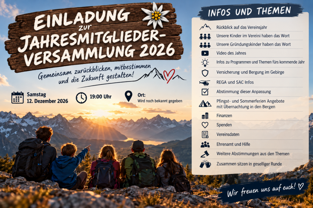 🏔️ Einladung zur Jahresmitgliederversammlung 2026